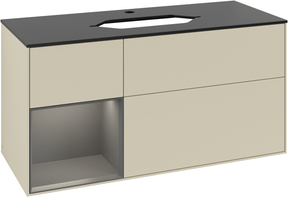 Villeroy & Boch Finion Waschtischunterschrank 1200 mm Glossy White Lacquer mit LED-Beleuchtung