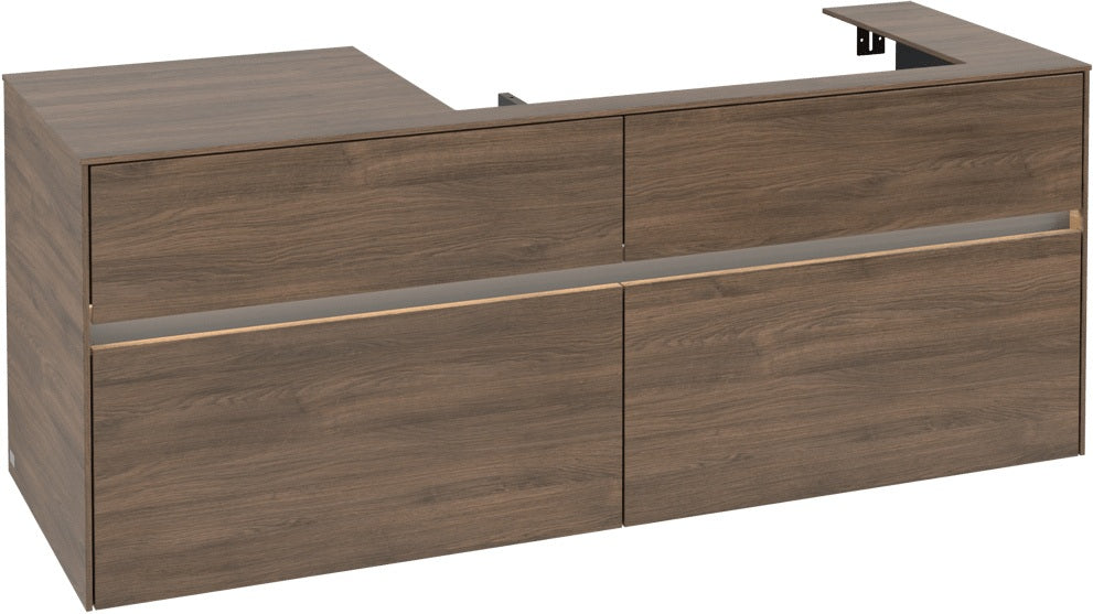 Villeroy & Boch Waschtischunterschrank Collaro C090 B0 1400 mm Arizona Oak mit Beleuchtung und SoftClosing