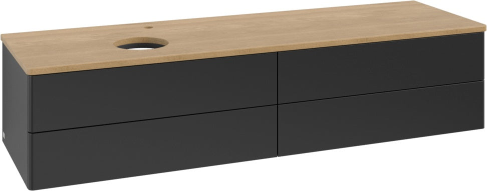 Villeroy & Boch Waschtischunterschrank Antao 1600 mm Black Matt Lacquer mit 4 Auszügen