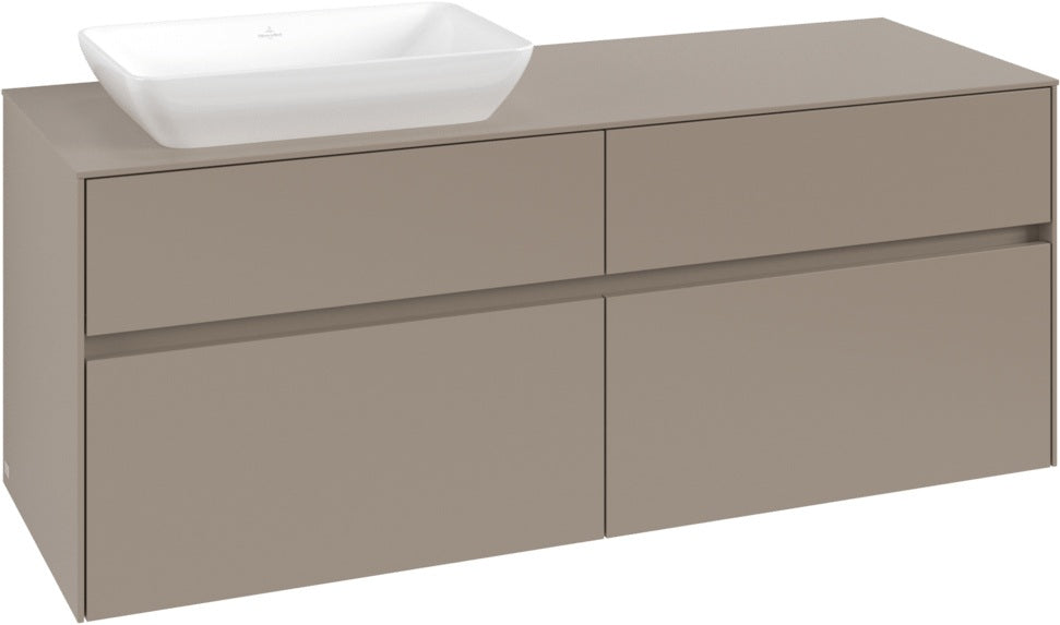 Villeroy & Boch Waschtischunterschrank Collaro C117 B0 1400 mm Taupe mit Beleuchtung und SoftClosing