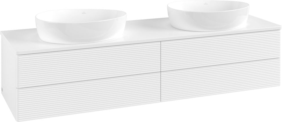 Villeroy & Boch Waschtischunterschrank Antao L28110 1600 mm Weiß Matt mit 4 Auszügen und LED-Beleuchtung