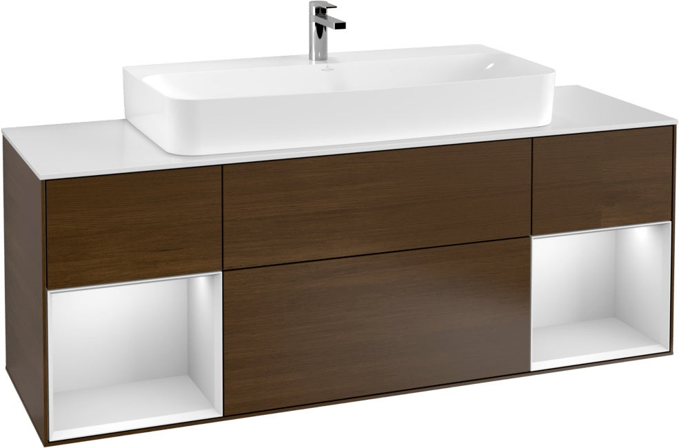 Villeroy & Boch Finion Waschtischunterschrank 1600 mm Glossy White Lacquer mit Beleuchtung