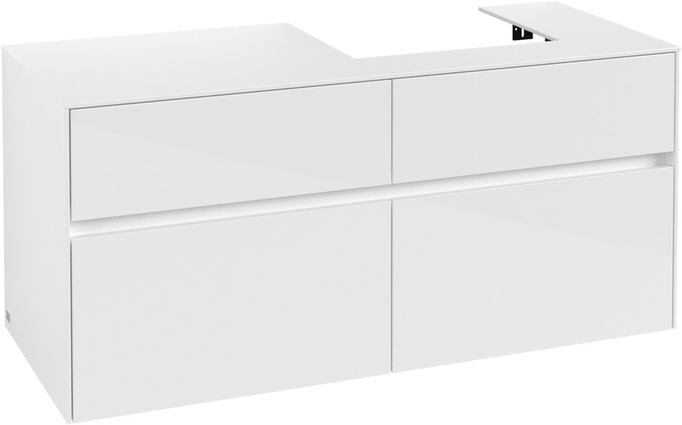 Villeroy & Boch Waschtischunterschrank Collaro C072 1200 mm Glossy White mit 4 Auszügen