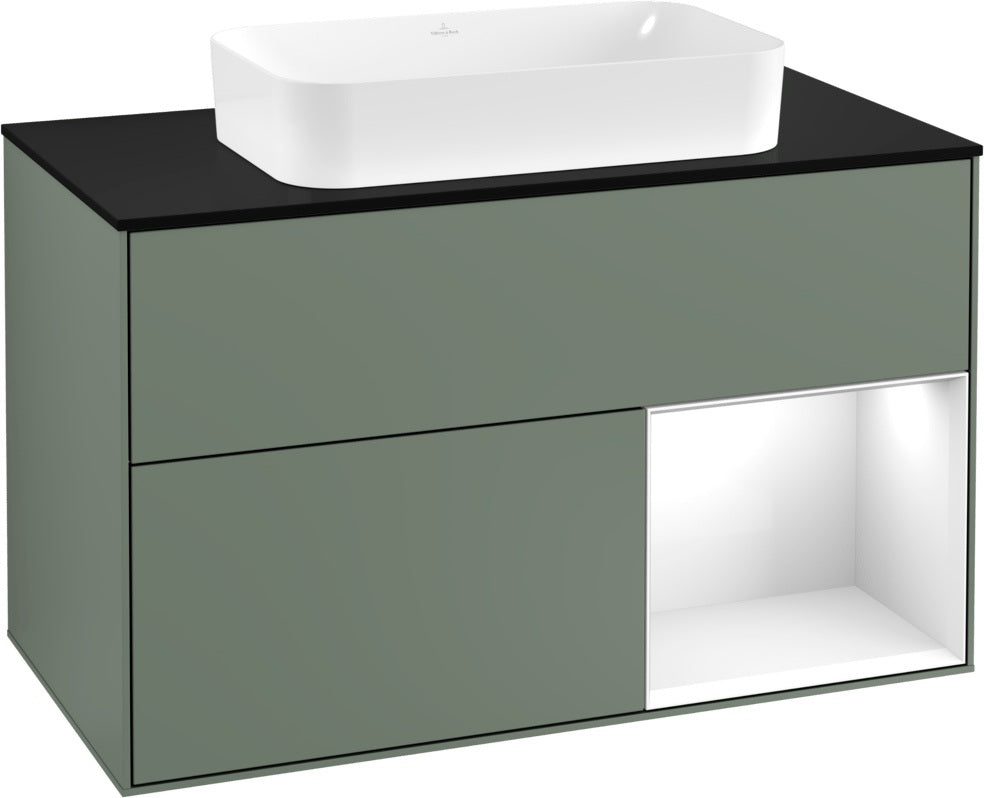 Villeroy & Boch Waschtischunterschrank Finion F252G 1000 mm Glossy White Lacquer mit LED-Beleuchtung
