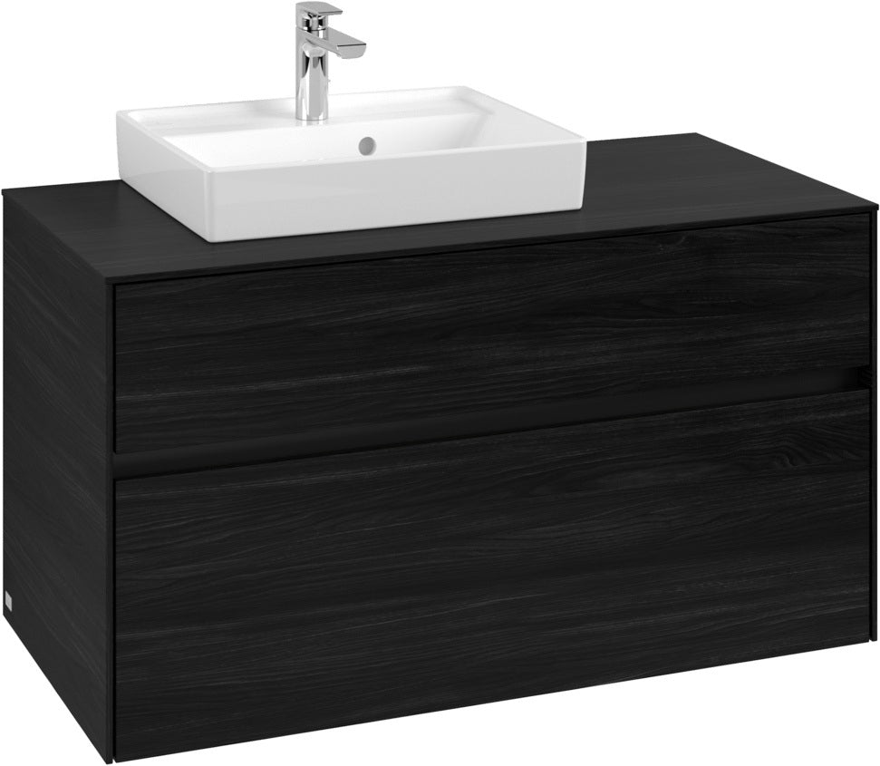 Villeroy & Boch Waschtischunterschrank Collaro C014 B0 Black Oak 1000 mm mit Beleuchtung