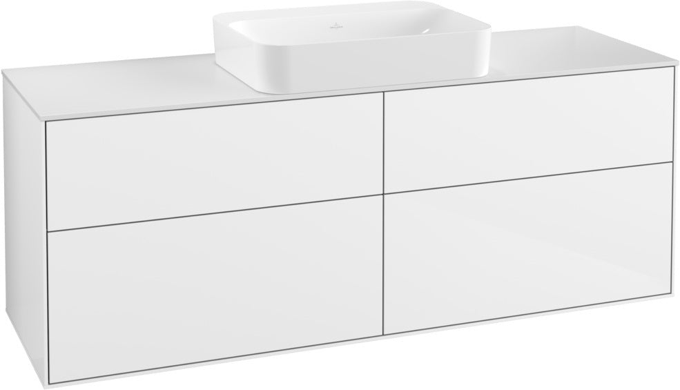 Villeroy & Boch Finion Waschtischunterschrank 1600 mm Peony Matt Lack mit Beleuchtung und 4 Auszügen