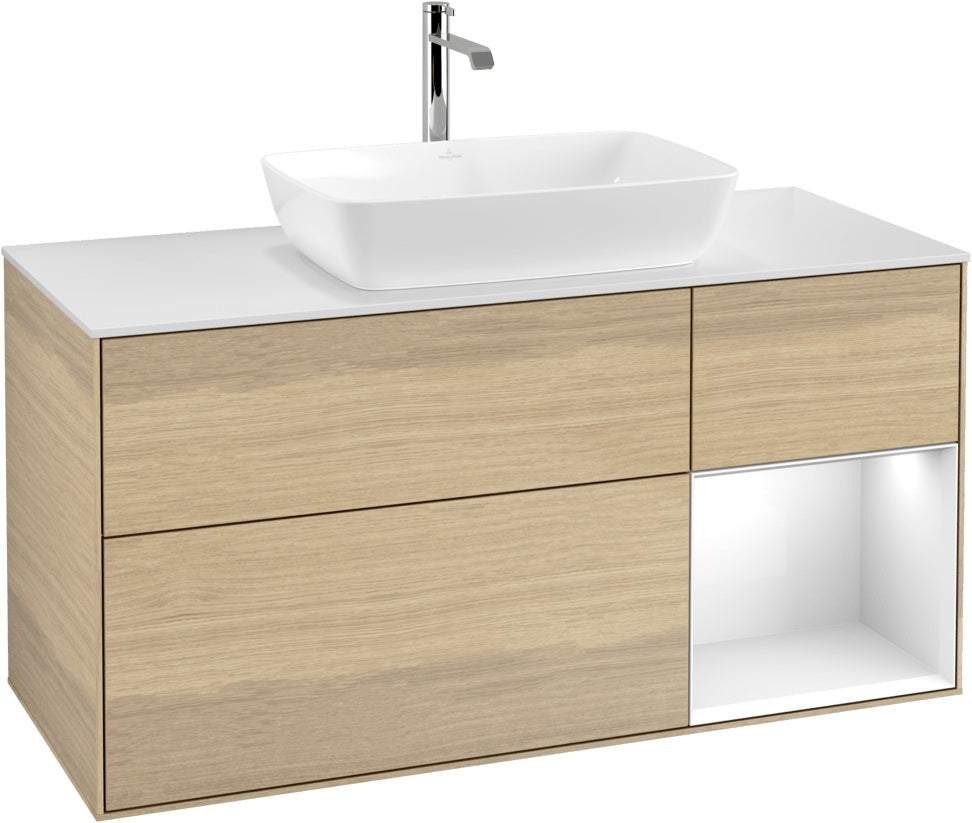 Villeroy & Boch Waschtischunterschrank Finion G831G 1200 mm Glossy White Lacquer mit Beleuchtung
