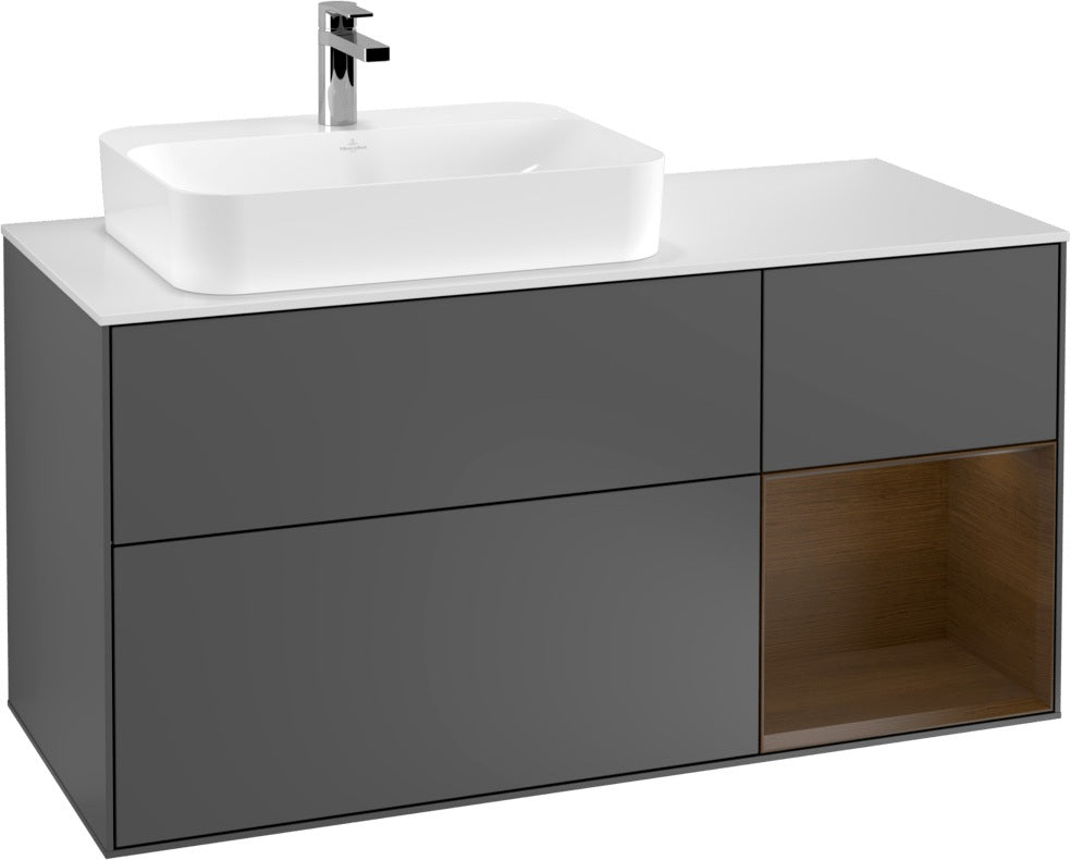 Villeroy & Boch Waschtischunterschrank Finion F401G 1200 mm Glossy White Lacquer mit Beleuchtung