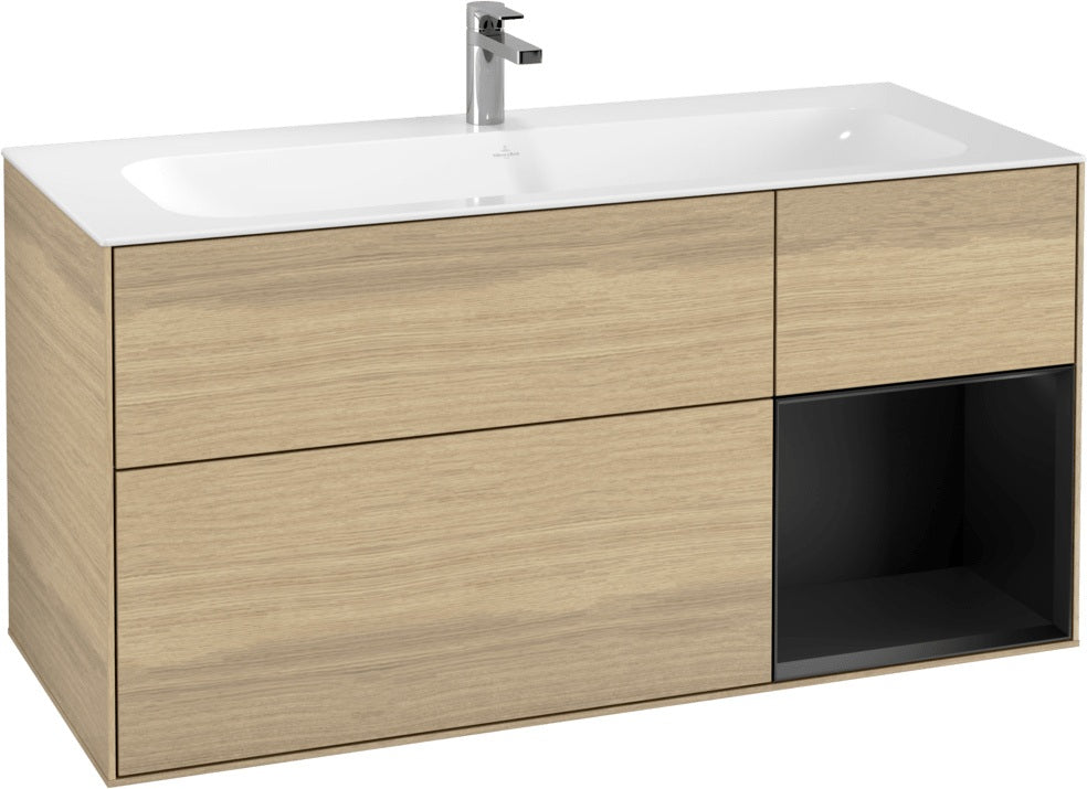 Villeroy & Boch Finion Waschbeckenunterschrank Glossy White Lacquer 1196 mm mit LED-Beleuchtung