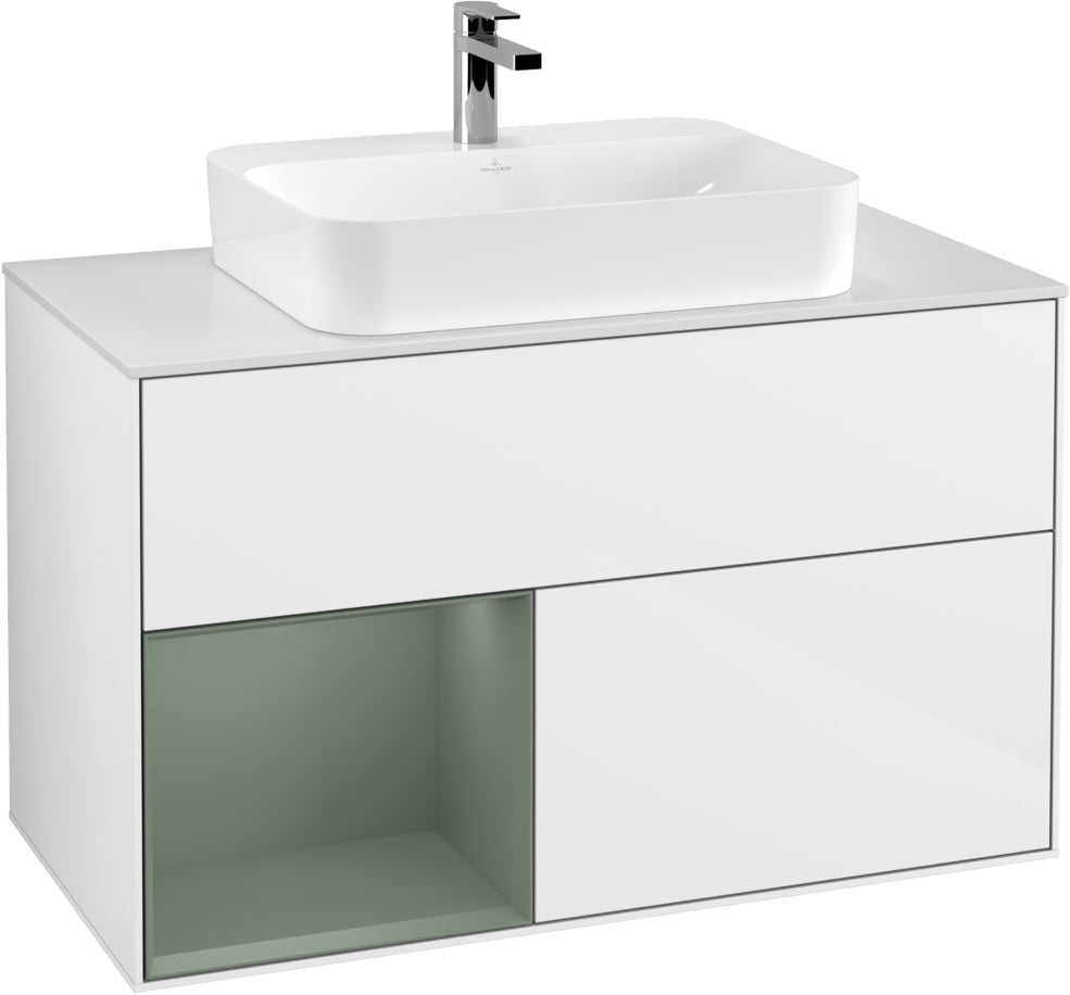 Villeroy & Boch Finion Waschtischunterschrank 1000 mm White Matt Lacquer mit LED-Beleuchtung