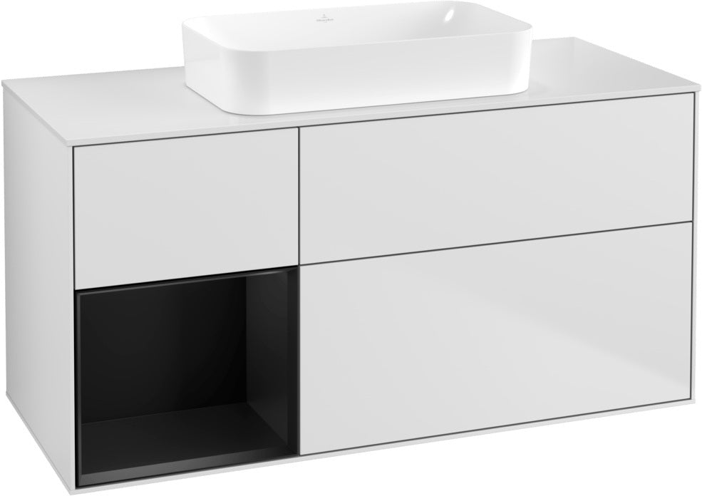 Villeroy & Boch Finion Waschbeckenunterschrank 1200 mm Walnut Veneer mit Beleuchtung