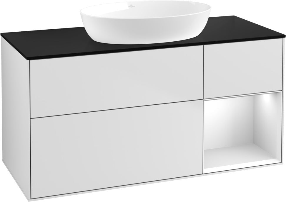 Villeroy & Boch Finion Waschtischunterschrank FA72GFGF 1200 mm Glossy White Lacquer mit LED-Beleuchtung