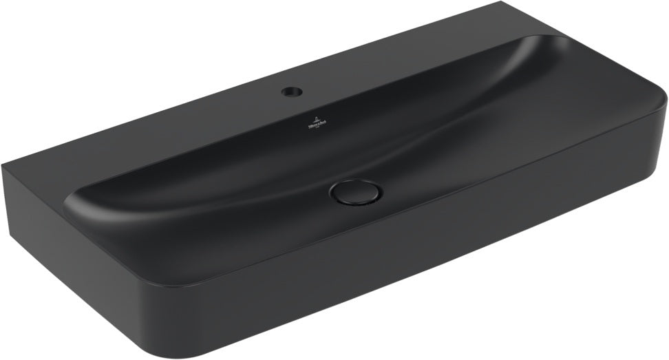 Villeroy & Boch Finion Wandwaschbecken 1000 mm Pure Black CeramicPlus Rechteck