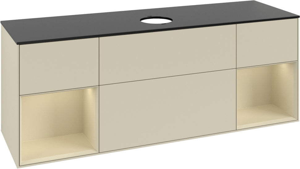 Villeroy & Boch Finion Waschtischunterschrank 1600 mm Glossy White Lacquer mit Beleuchtung