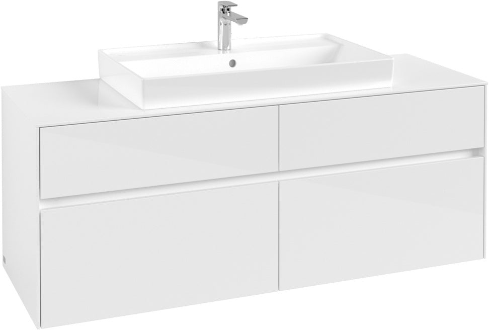 Villeroy & Boch Waschtischunterschrank Collaro C08800 1400 mm Glossy White mit 4 Auszügen