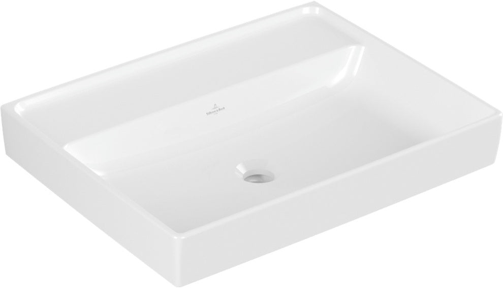 Villeroy & Boch Collaro Wandwaschbecken 600x470 mm Weiß Alpin – TitanCeram, ohne Hahnloch, für Wandmontage