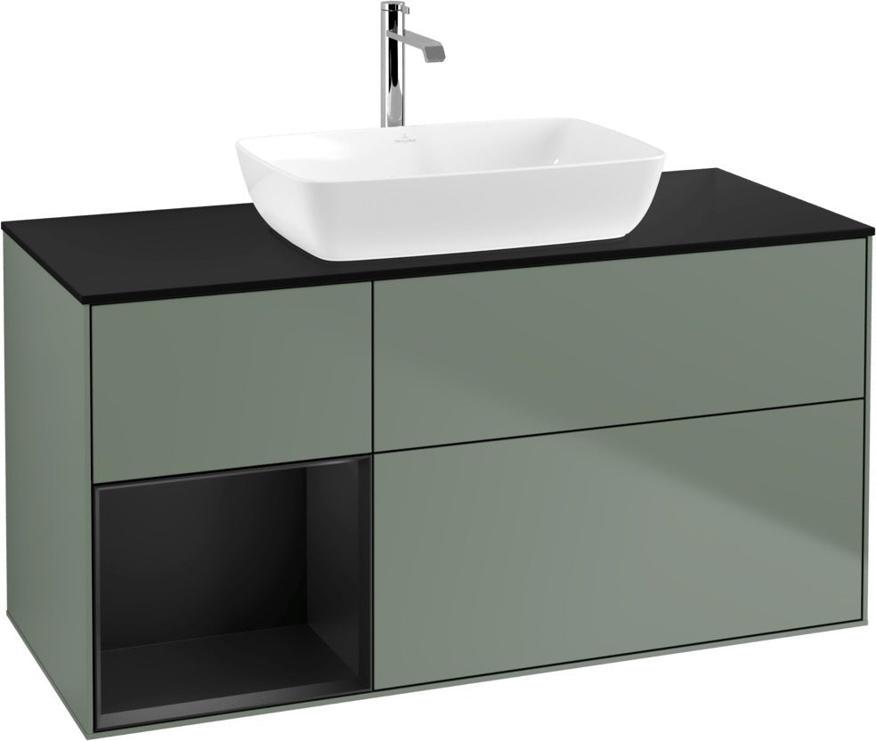 Villeroy & Boch Finion Waschtischunterschrank 1200 mm Glossy White Lacquer mit Beleuchtung