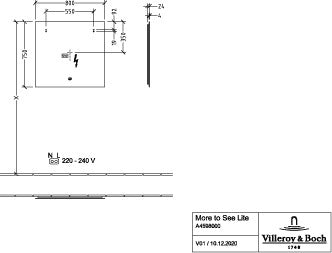 Villeroy & Boch More to See Square Spiegel A47510 1000x700 mm mit LED-Beleuchtung