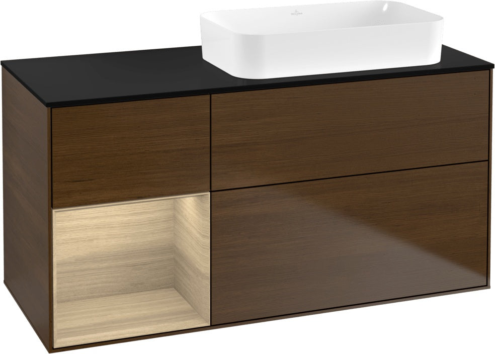 Villeroy & Boch Finion Waschtischunterschrank 120 cm Glossy White Lacquer mit Beleuchtung