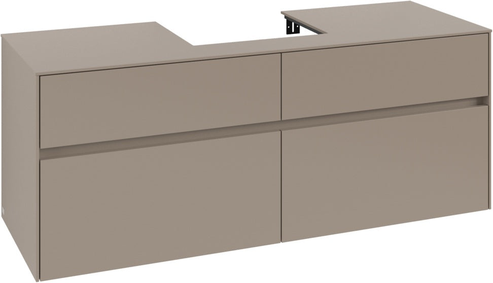 Villeroy & Boch Waschtischunterschrank Collaro C073 1400 mm Taupe mit SoftClosing