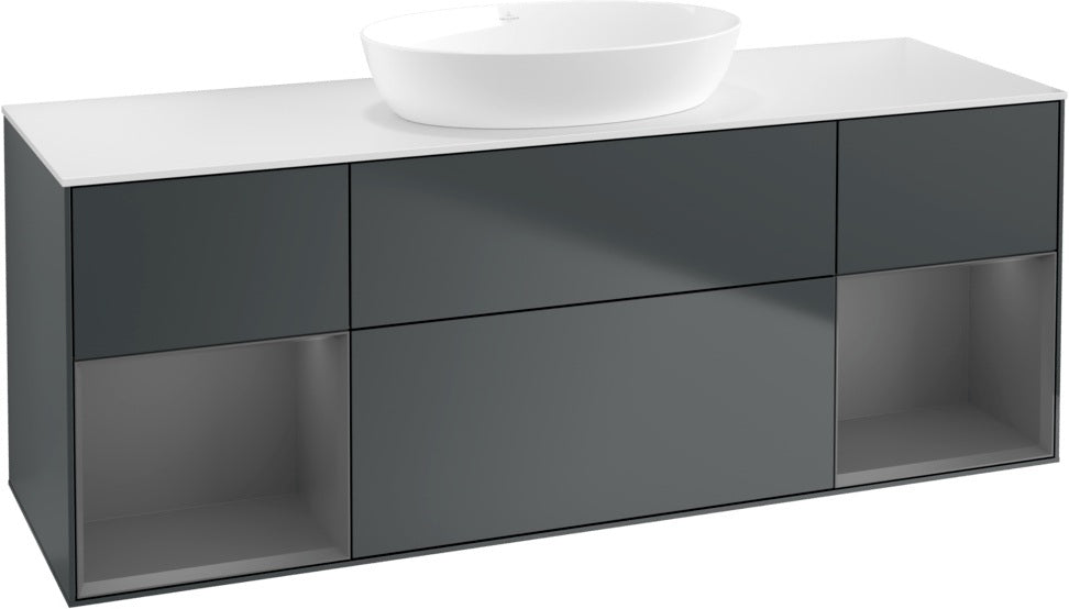 Villeroy & Boch Finion Waschbeckenunterschrank 1600 mm Glossy White Lacquer – mit LED-Beleuchtung