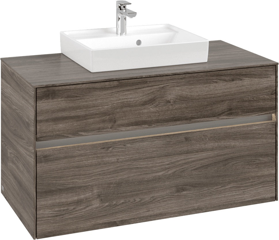 Villeroy & Boch Waschtischunterschrank Collaro C016B0 1000 mm Stone Oak mit LED-Beleuchtung