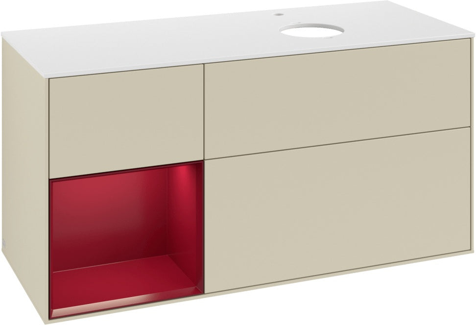 Villeroy & Boch Finion Waschbeckenunterschrank 1200 mm Glossy White Lacquer mit Beleuchtung