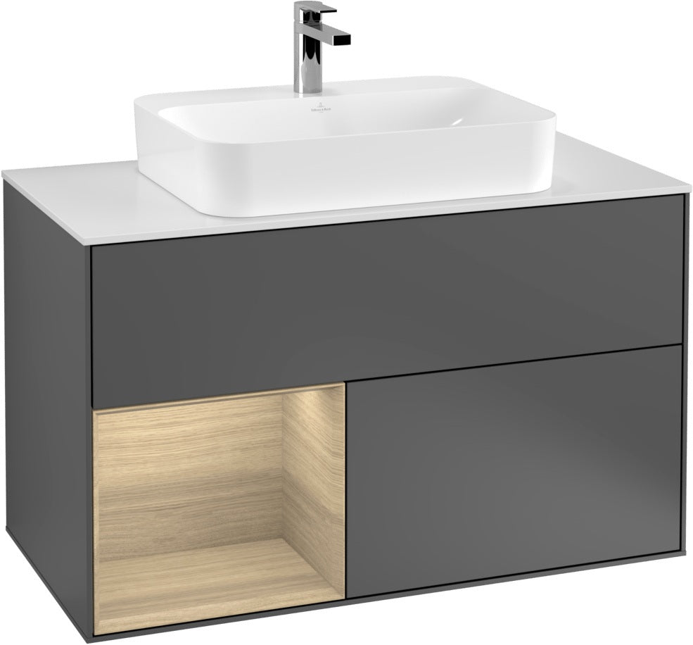 Villeroy & Boch Finion Waschtischunterschrank 1000 mm White Matt Lacquer mit LED-Beleuchtung