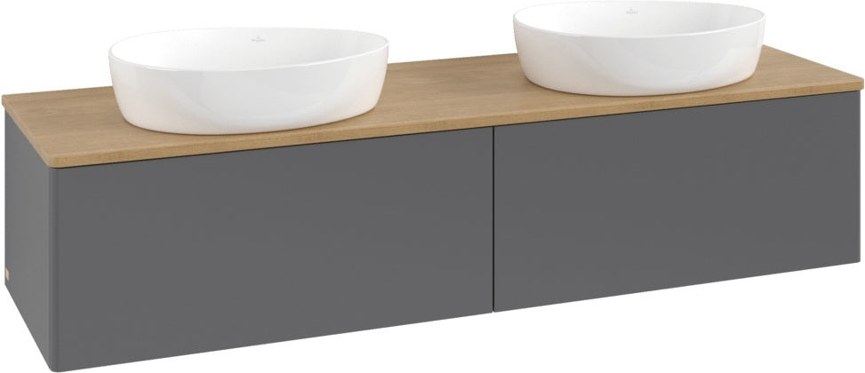 Villeroy & Boch Waschtischunterschrank Antao 1600 mm Anthrazit Matt – 2 Auszüge, SoftClosing