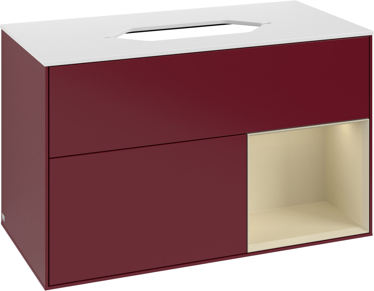 Villeroy & Boch Finion Waschtischunterschrank 1000 mm Glossy White Lacquer mit LED-Beleuchtung