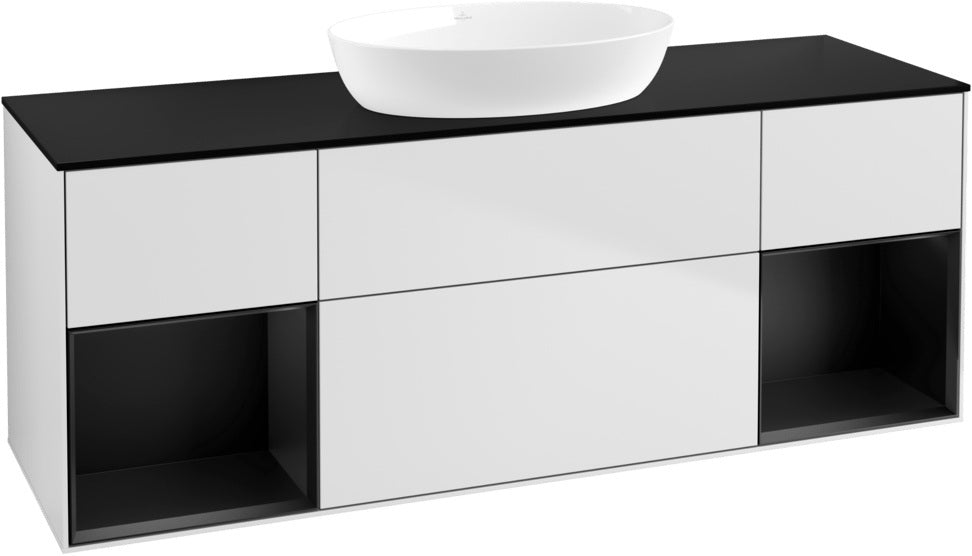 Villeroy & Boch Finion Waschtischunterschrank 1600 mm Glossy White Lacquer mit Beleuchtung