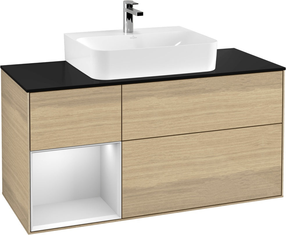 Villeroy & Boch Finion Waschbeckenunterschrank 1200 mm Glossy White mit Beleuchtung