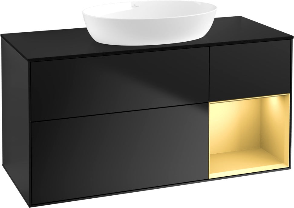 Villeroy & Boch Finion Waschtischunterschrank FA72GFGF 1200 mm Glossy White Lacquer mit LED-Beleuchtung