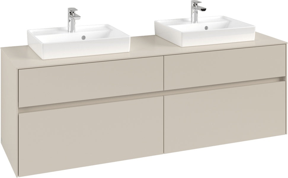 Villeroy & Boch Waschtischunterschrank Collaro C021 B0 1600 mm Cashmere Grey mit LED-Beleuchtung