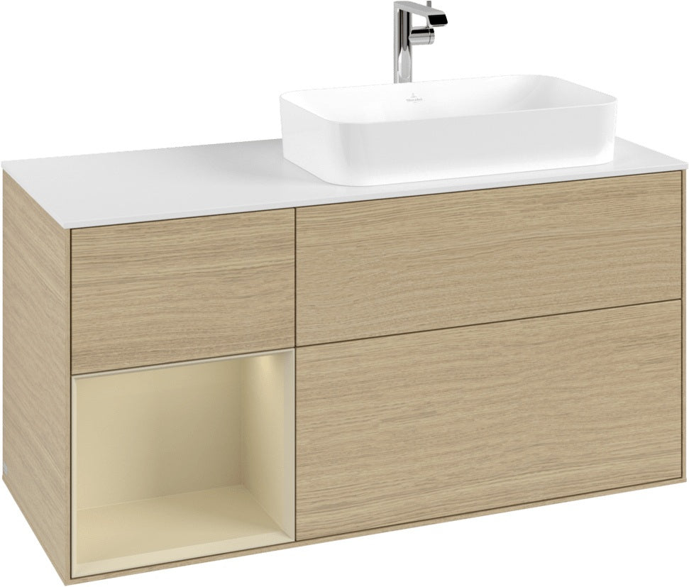 Villeroy & Boch Finion Waschbeckenunterschrank 1200 mm Glossy White Lacquer mit LED-Beleuchtung