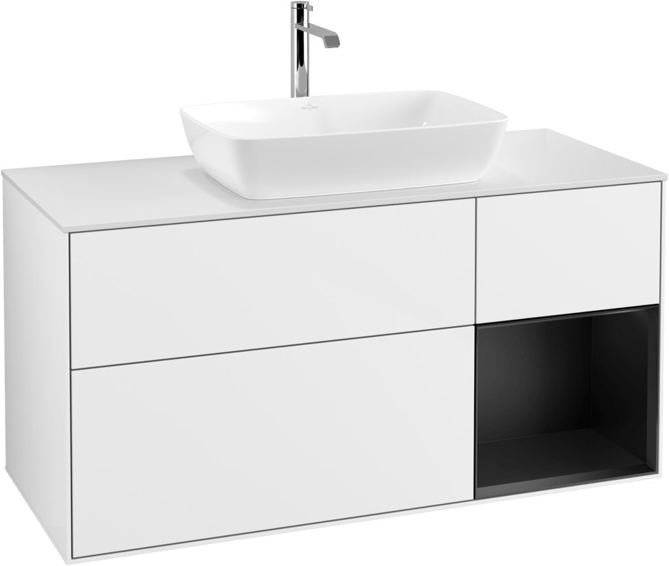 Villeroy & Boch Waschtischunterschrank Finion G831G 1200 mm Glossy White Lacquer mit Beleuchtung