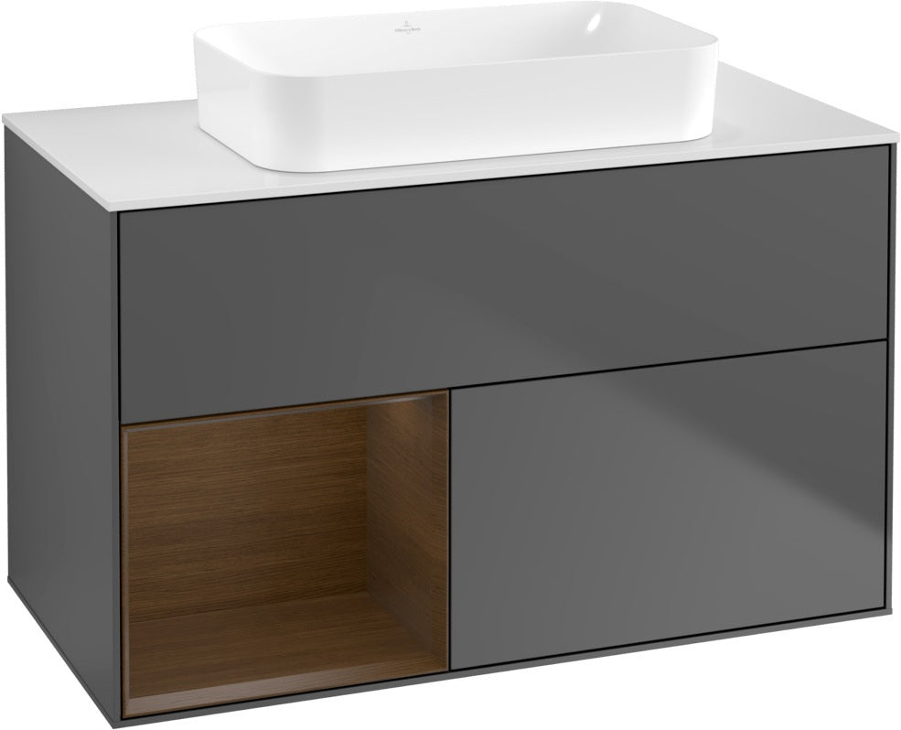 Villeroy & Boch Finion Waschtischunterschrank 1000 mm Glossy White Lacquer – mit LED-Beleuchtung & SoftClosing