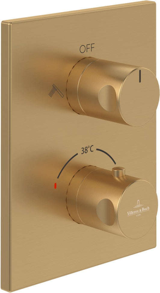 Villeroy & Boch Universal Unterputz-Thermostat TVD000653000 eckig chrom – Zweiwege-Mengenregulierung