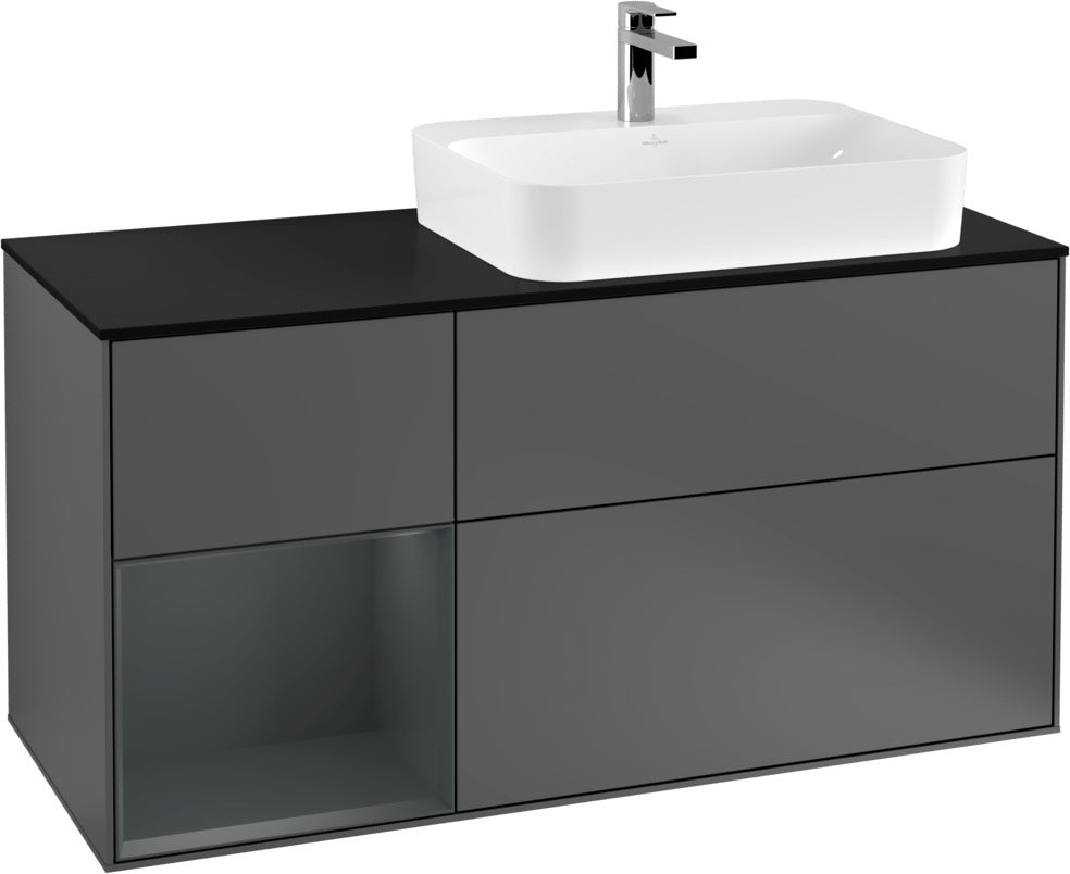 Villeroy & Boch Finion Waschbeckenunterschrank 1200 mm Glossy White Lacquer mit Beleuchtung