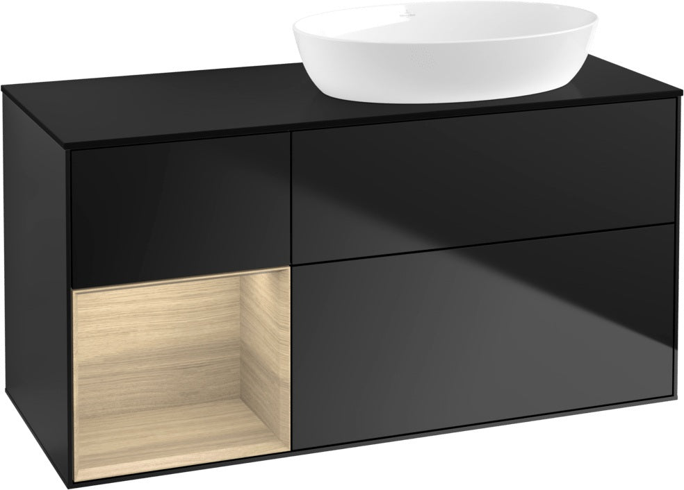 Villeroy & Boch Waschtischunterschrank Finion FA42G 1200 mm Glossy White Lacquer mit Beleuchtung