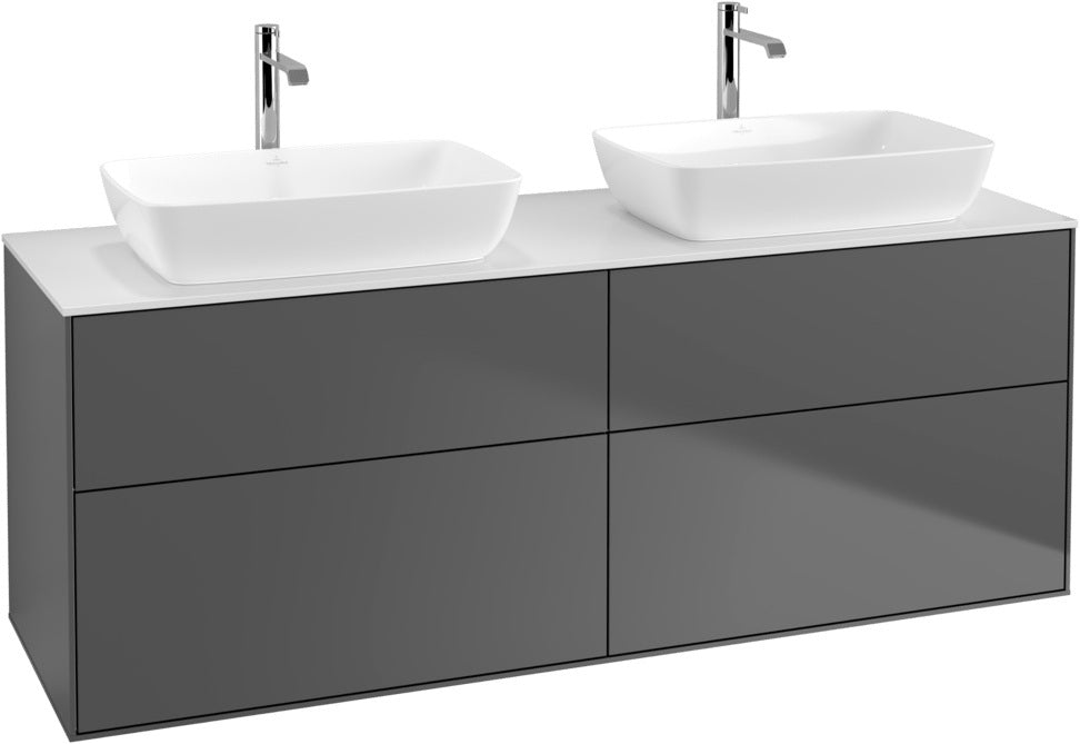Villeroy & Boch Finion Waschbeckenunterschrank 1600 mm Glossy White Lacquer mit Beleuchtung