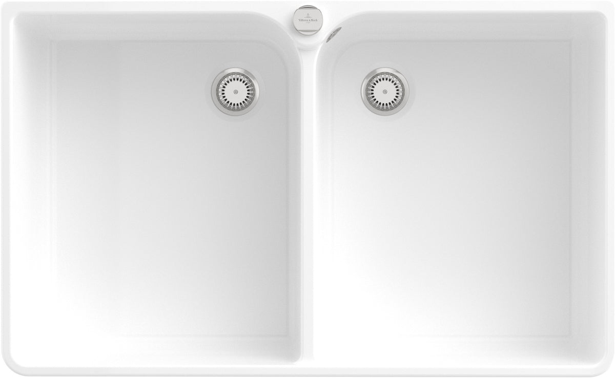 Villeroy & Boch Spülstein Doppelbecken 90 X 900x550mm Crema CeramicPlus