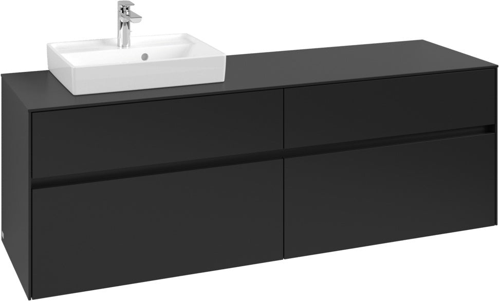 Villeroy & Boch Collaro Waschbeckenunterschrank 1600 mm Volcano Black – 4 Auszüge, SoftClosing