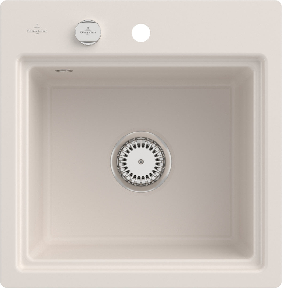 Villeroy & Boch Subway Style 50 S Flat Einbauspüle 500x510mm Stone White CeramicPlus