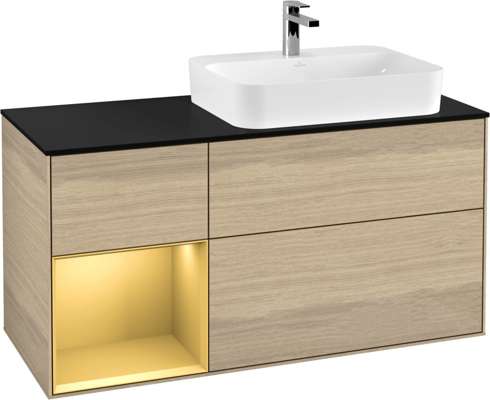 Villeroy & Boch Finion Waschbeckenunterschrank 1200 mm Glossy White Lacquer mit Beleuchtung