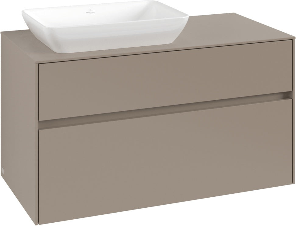 Villeroy & Boch Waschtischunterschrank Collaro C110 B0 1000 mm Taupe mit LED-Beleuchtung und SoftClosing