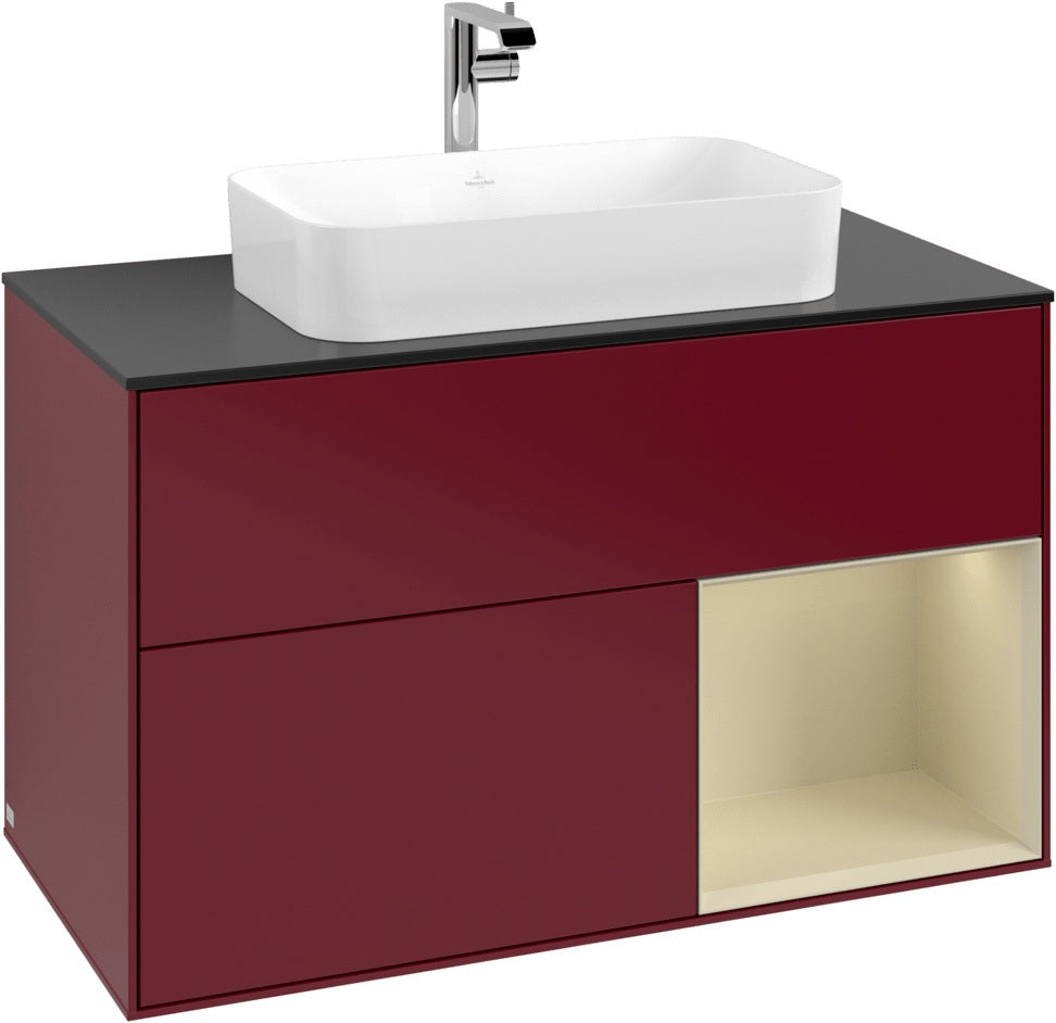 Villeroy & Boch Waschtischunterschrank Finion F252G 1000 mm Glossy White Lacquer mit LED-Beleuchtung