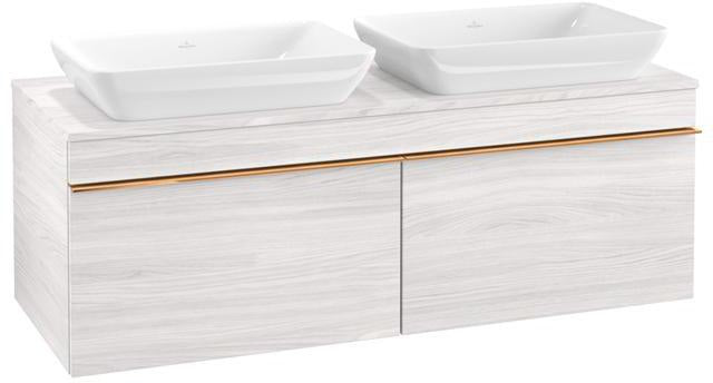 Villeroy & Boch Venticello Waschtischunterschrank 1257 mm Glossy White für 2 Waschbecken
