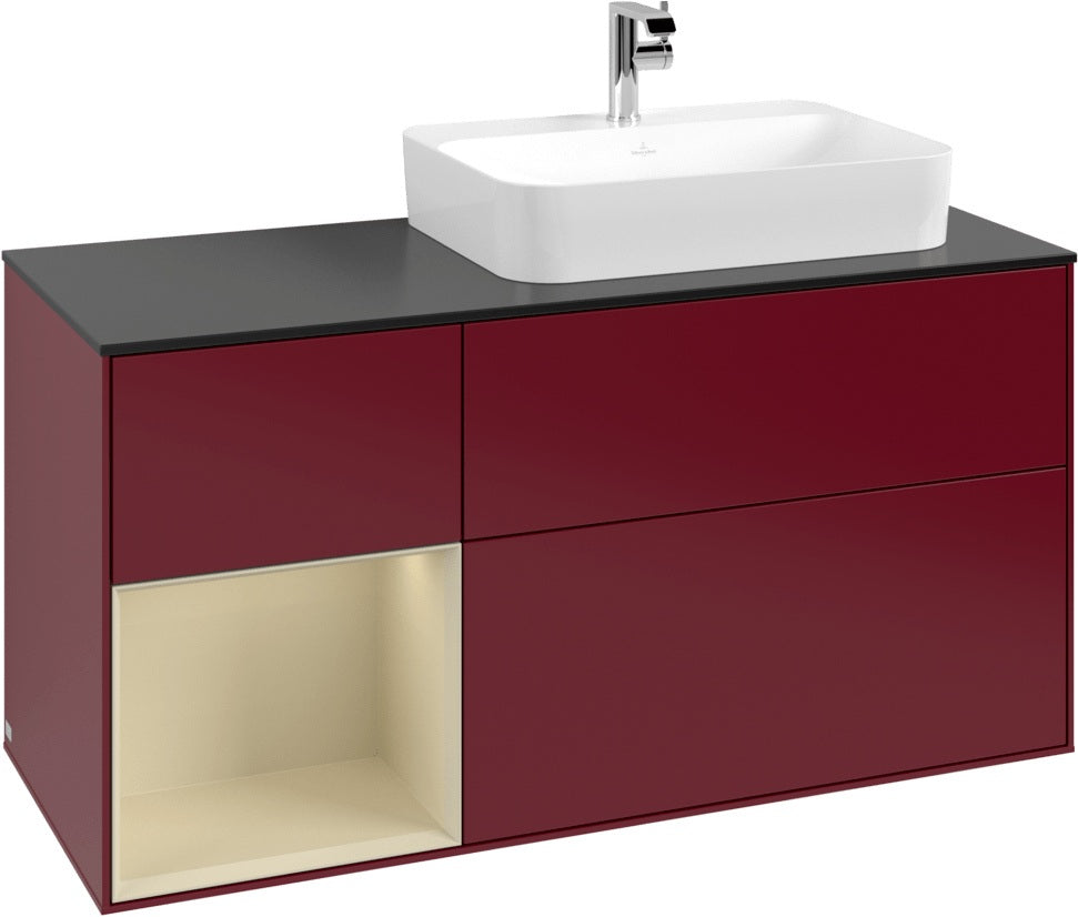 Villeroy & Boch Finion Waschbeckenunterschrank 1200 mm Glossy White Lacquer mit Beleuchtung