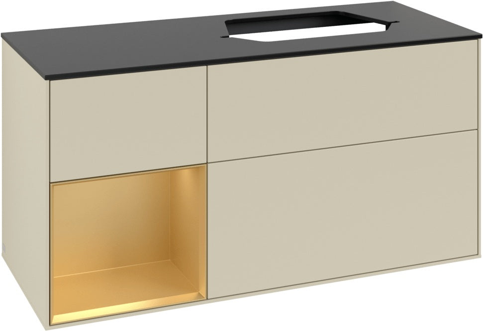 Villeroy & Boch Finion Waschbeckenunterschrank 1200 mm Glossy White Lacquer mit Beleuchtung